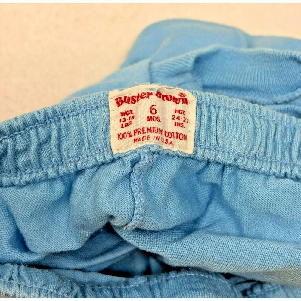 Vintage Buster Brown Baby Clothing Lot 12 Pc Blue White 6-12 Months Shoes Hat